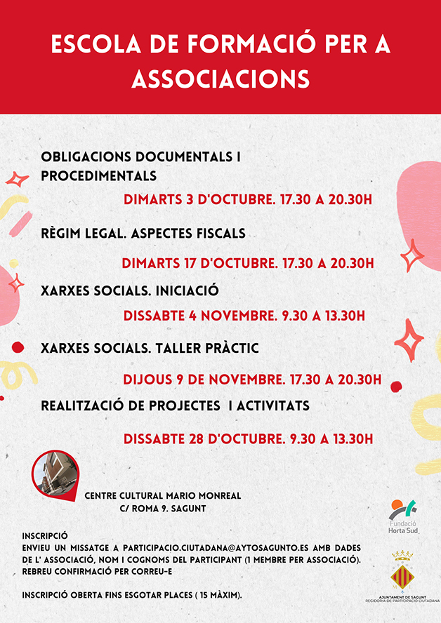 El área de Participación Ciudadana pone en marcha unas jornadas para las asociaciones del municipio