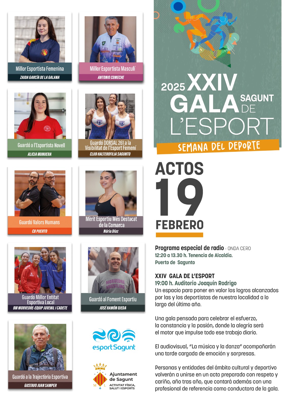 La Semana del Deporte se celebra en Sagunto del 14 al 19 de febrero con diversas actividades