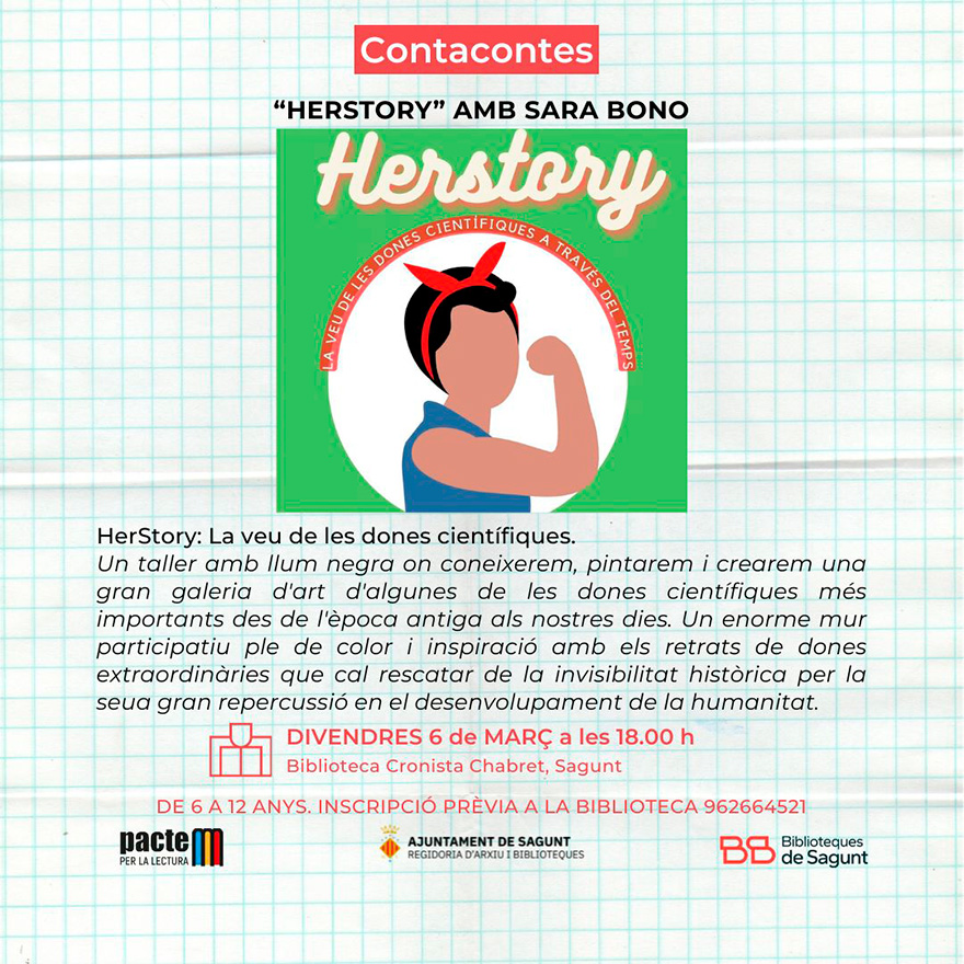 Cuentacuentos para público infantil 'Herstory, la veu de les dones científiques', con Sara Bono