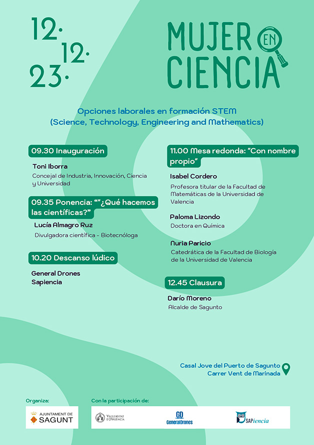 La jornada ‘Mujer en ciencia’ impulsa la vocación científica entre las estudiantes de Sagunto