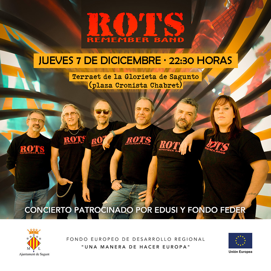 El concierto de la Rots Remember Band como cierre de las principales inversiones financiadas por la Unión Europea tendrá lugar la noche del jueves