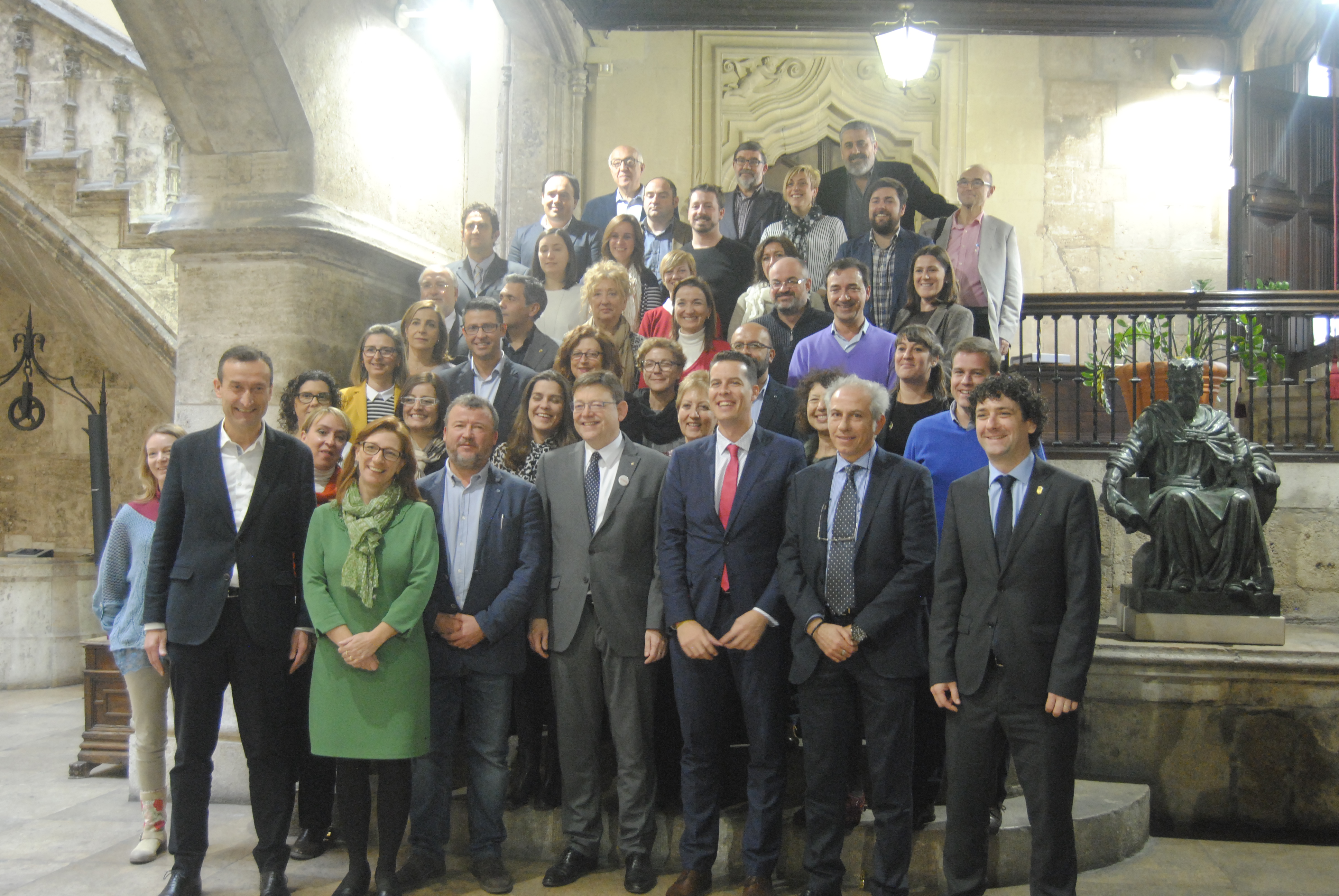 Reunión de la Comisión Ejecutiva y el Consejo de la Federación Valenciana de Municipios y Provincias en el Palau de la Generalitat