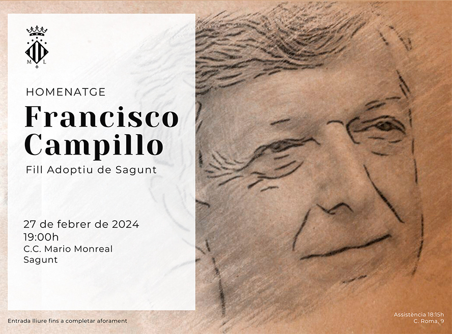  El Ayuntamiento de Sagunto rendirá un homenaje a Francisco Campillo