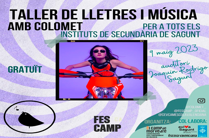 La cantante Colomet realiza un taller de música en valenciano para los institutos de Sagunto