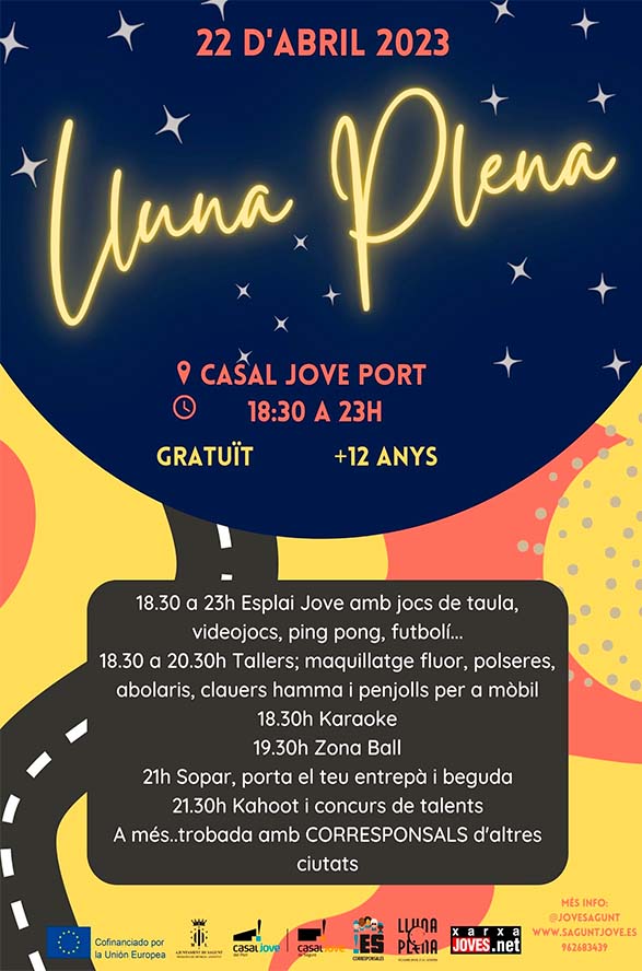 La Lluna Plena vuelve este sábado al Casal Jove del Port de Sagunt 