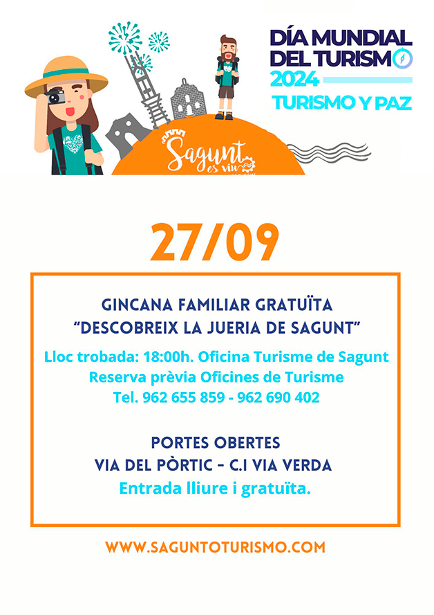 Sagunto celebra el Día Mundial del Turismo con actividades gratuitas bajo el lema ‘Turismo y Paz’