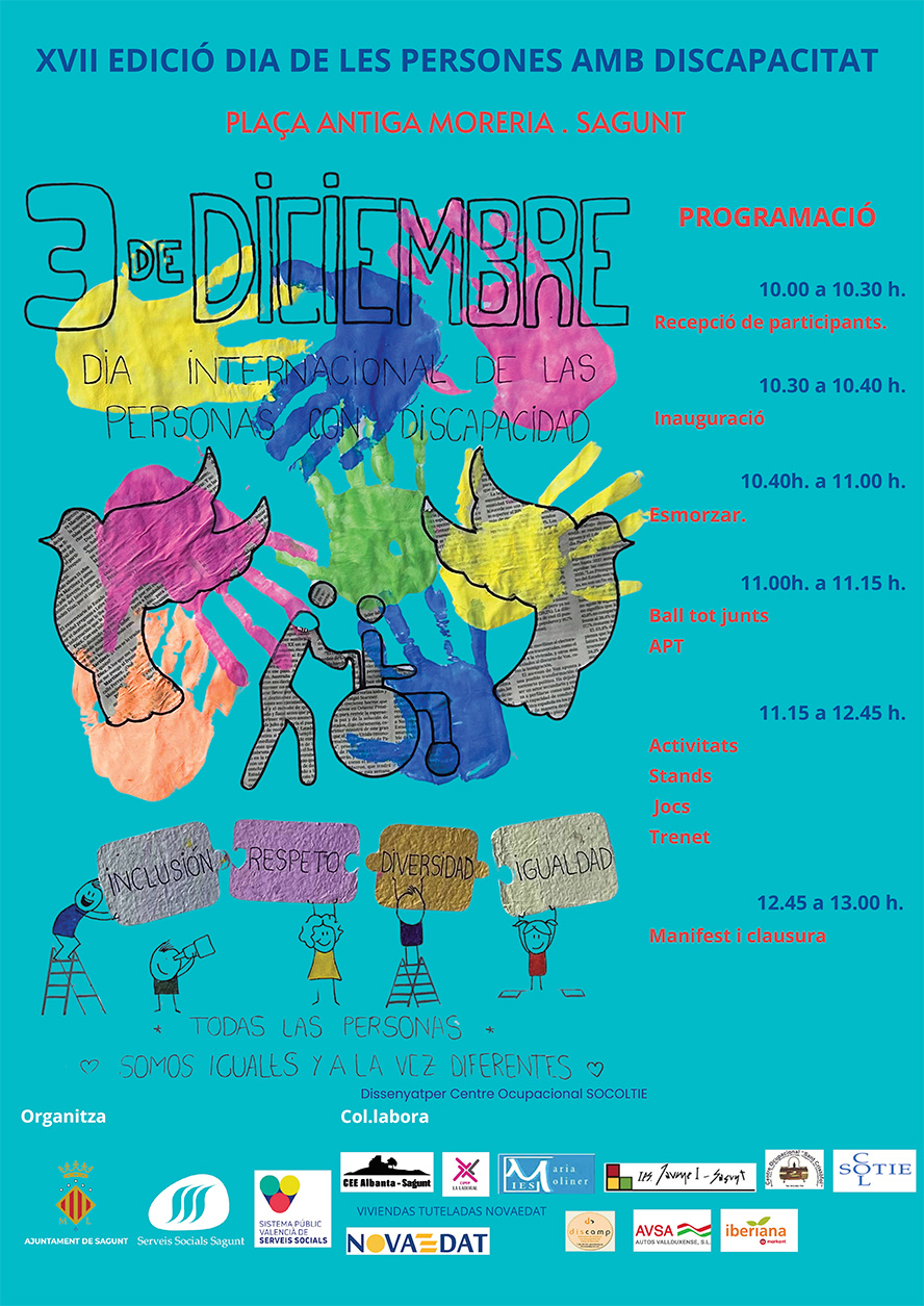 Servicios Sociales organiza la XXII edición del Día Internacional de las Personas con Discapacidad