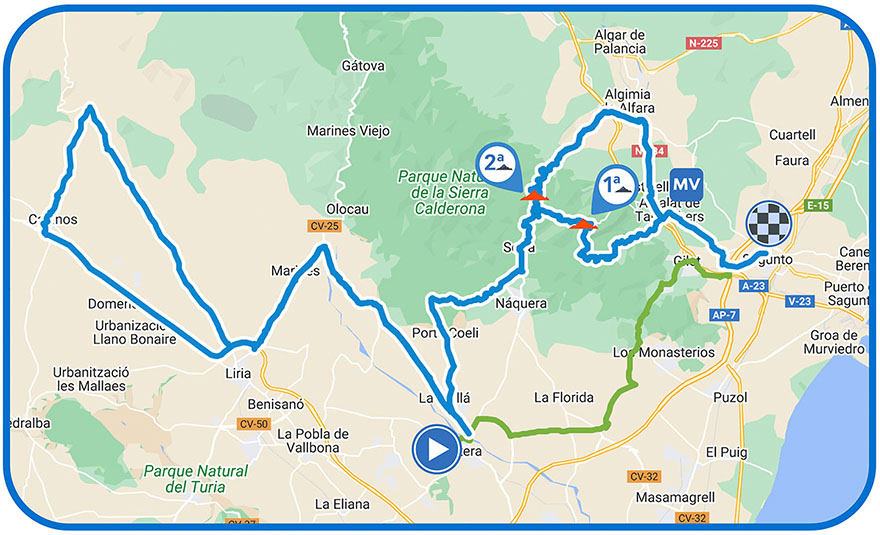 El 3 de febrero se cortará la avenida Sants de la Pedra desde Pedres Blaves hasta el colegio Cronista Chabret por la Vuelta Ciclista a la Comunidad Valenciana