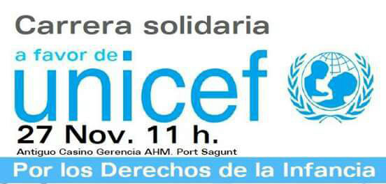 La Carrera Solidària a favor d'UNICEF tindrà lloc el pròxim 27 de novembre en el Port de Sagunt
