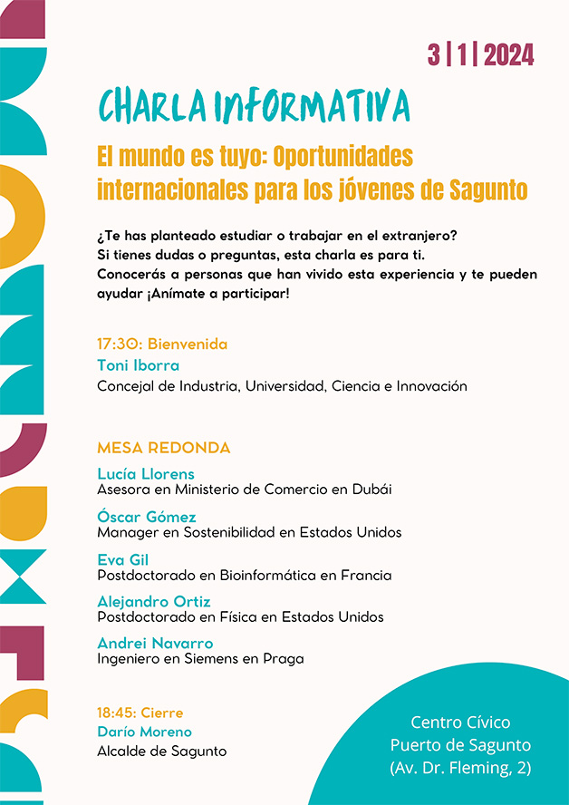 Sagunto organiza una charla para explicar oportunidades académicas y laborales en el extranjero