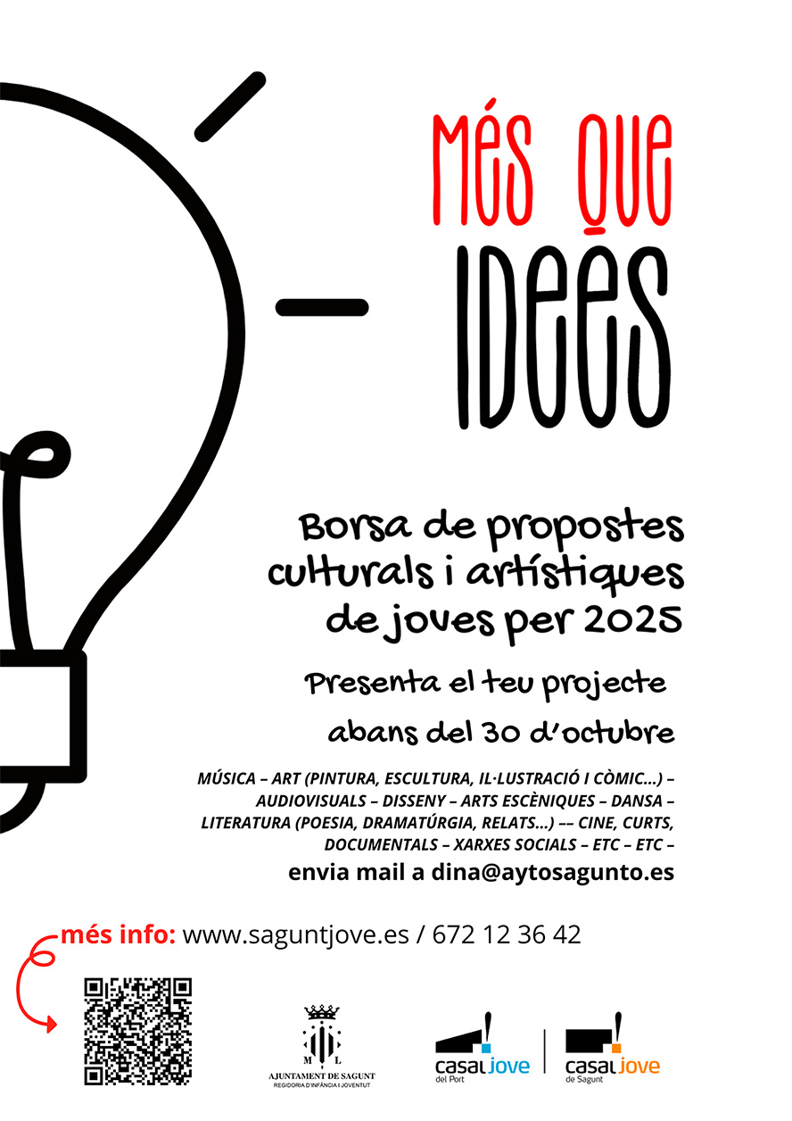 La concejalía de Juventud e Infancia reactiva la bolsa de propuestas culturales Més que Idees 