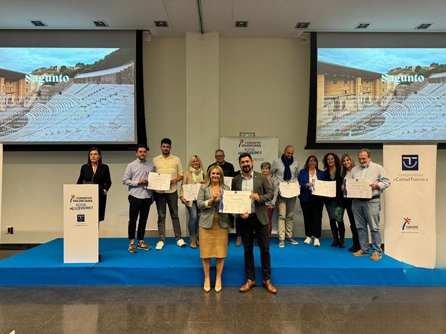 Sagunto, destino galardonado en el acto de entrega de distintivos SICTED de la Conselleria de Turismo