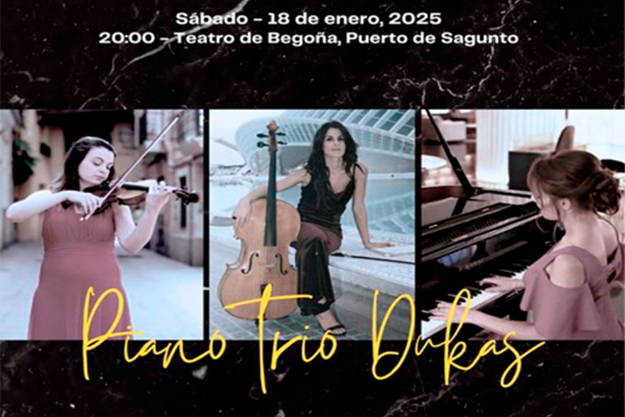 Las obras de Beethoven y Clara Schumann sonarán este sábado en Puerto de Sagunto de la mano de Trío Dukas