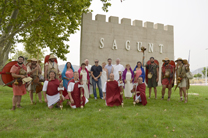 Un grupo de recreación de Legiones de Escipión ha llegado a Sagunto esta mañana a pie desde Amposta recreando la Via Scipionis